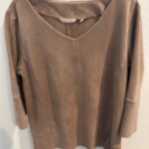 Soft Surroundings Taupe V-Neck Tunic